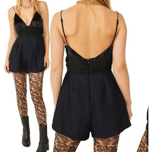 Free People Skylie Saylor Black Dress Romper Jumpsuit Sz 8 NWT